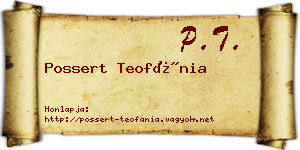 Possert Teofánia névjegykártya